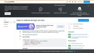 
                            11. crear un sistema de login con php - Stack Overflow en español