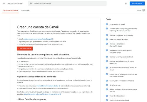 
                            1. Crear una cuenta de Gmail - Ayuda de Gmail - Google Support