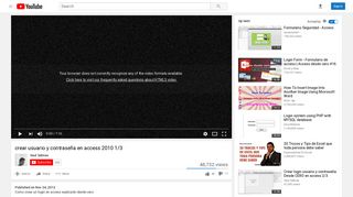 
                            3. crear usuario y contraseña en access 2010 1/3 - YouTube