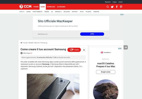 
                            9. Creare un account Samsung e scaricare applicazioni Samsung - CCM