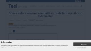 
                            8. Creare valore con una comunità virtuale fantasy - Il caso Extremelot ...