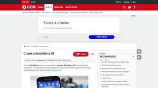 
                            8. Create a BlackBerry ID - Ccm.net