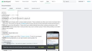 
                            2. Create a Card-Based Layout | Android Developers