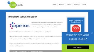 
                            4. Create A Dispute With Experian - My Credit Status