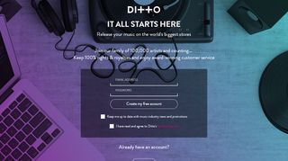 
                            8. Create a Ditto Music Account | Sign Up - Login