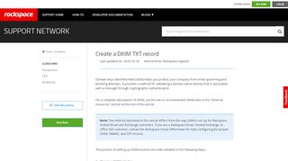 
                            13. Create a DKIM TXT record - Rackspace Support