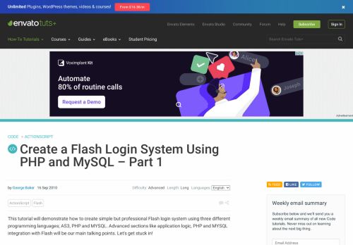 
                            11. Create a Flash Login System Using PHP and MySQL – Part 1