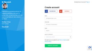 
                            3. Create a free account - Flipsnack