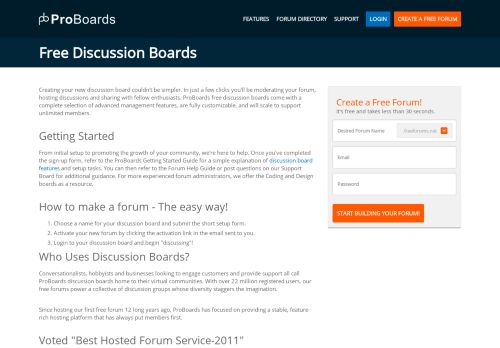 
                            9. Create a Free Discussion Board. We host, you build. Start today ...