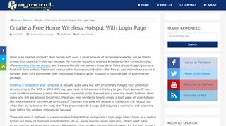 
                            7. Create a Free Home Wireless Hotspot With Login Page • Raymond.CC
