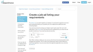 
                            9. Create a job ad listing your requirements – HelperChoice Support