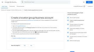 
                            5. Create a location group/business account - Google My Business Help