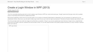 
                            9. Create a Login Window in WPF (2013) - ASP.Net