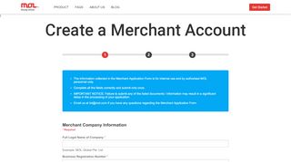 
                            5. Create a Merchant Account - MOL Partners
