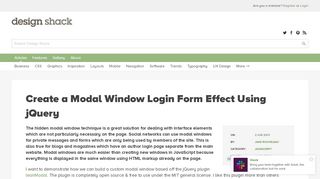 
                            6. Create a Modal Window Login Form Effect Using jQuery | Design Shack