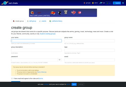 
                            6. Create a new chat group - xat