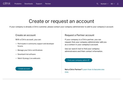 
                            12. Create a new Citrix account - Citrix