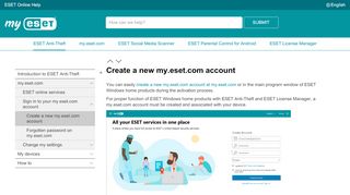 
                            4. Create a new my.eset.com account | ESET Anti-Theft | ESET Online help