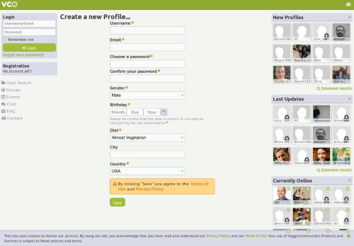 
                            4. Create a new Profile... | Veggie Community