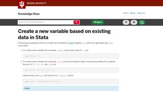 
                            10. Create a new variable based on existing data in Stata