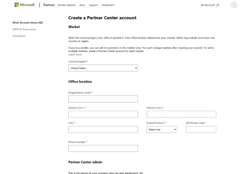 
                            6. Create a Partner Center account - Microsoft Partner Network