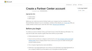 
                            12. Create a Partner Center account - Partner Center | Microsoft Docs