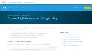 
                            9. Create a PayPal Account for Selling on eBay – Help Center