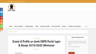 
                            6. Create A Profile on Jamb CAPS Portal Login & Accept 2019/2020 ...