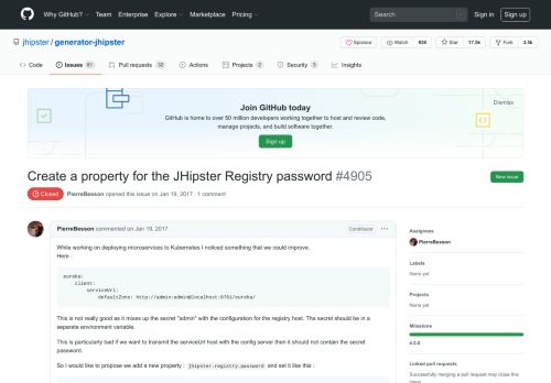 
                            3. Create a property for the JHipster Registry password · Issue #4905 ...