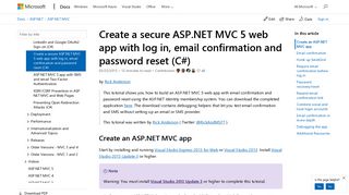 
                            13. Create a secure ASP.NET MVC 5 web app with log in, email ...