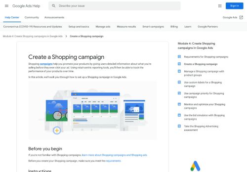 
                            6. Create a Shopping campaign - Previous - Google Ads Help