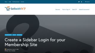 
                            10. Create a Sidebar Login for your Membership Site – Sell with WP