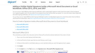 
                            13. Create a Signature Microsoft Office Documents | DigiCert.com