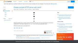 
                            5. Create a simple HTTP server with Java? - Stack Overflow