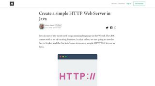 
                            1. Create a simple HTTP Web Server in Java – Sylvain Saurel – Medium
