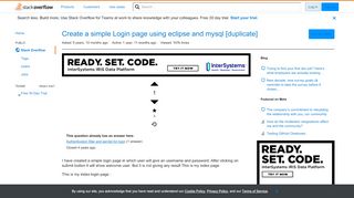 
                            4. Create a simple Login page using eclipse and mysql - Stack Overflow