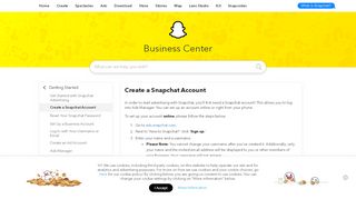 
                            2. Create a Snapchat Account - Snapchat's Business Center
