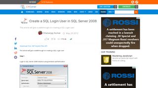 
                            1. Create a SQL Login User in SQL Server 2008 - C# Corner