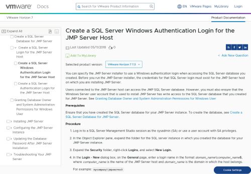 
                            12. Create a SQL Server Windows Authentication Login for the JMP ...