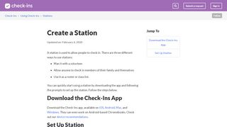 
                            1. Create a Station – Check-Ins