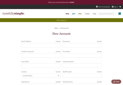 
                            7. create a tastefully simple account | Tastefully Simple