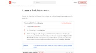 
                            8. Create a Todoist account – Todoist Help