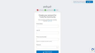 
                            9. Create a TurboTax Community Account– Sign up ... - Intuit Accounts