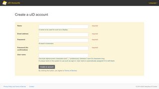 
                            2. Create a uID account - uID Accounts