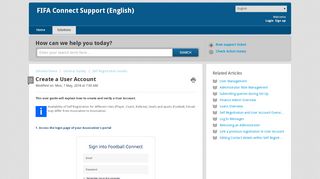 
                            8. Create a User Account : FIFA Connect Support (English)