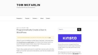 
                            11. Create a User in WordPress Programmatically – Tom McFarlin | Tom ...