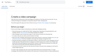
                            7. Create a video campaign - Previous - YouTube Help - Google Support