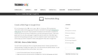 
                            7. Create a Web Page in Google Drive - TechnoKids Blog