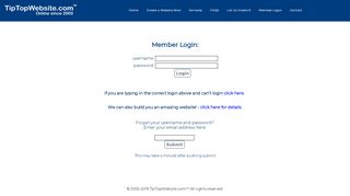 
                            1. Create a Website Member Login - TipTopWebsite.com