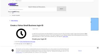 
                            5. Create a Yahoo Small Business login ID